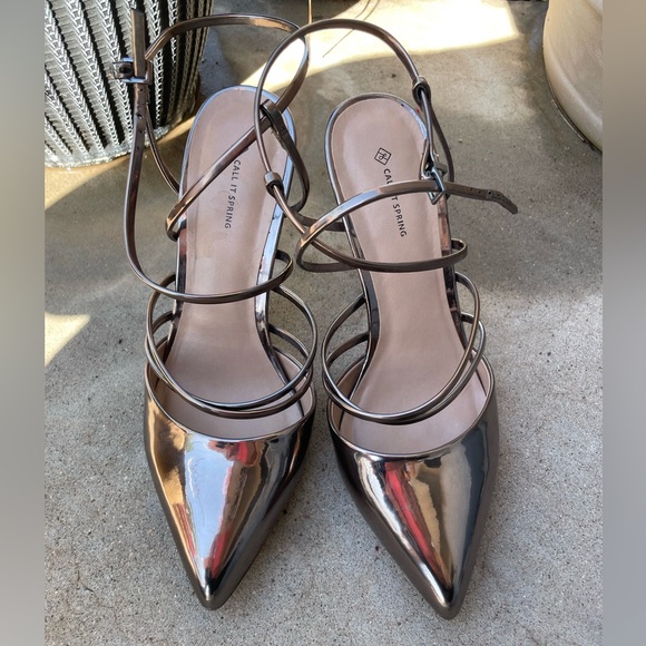 “Call it Spring” wrap Rose Gold metallic Sandal heel - Picture 10 of 10